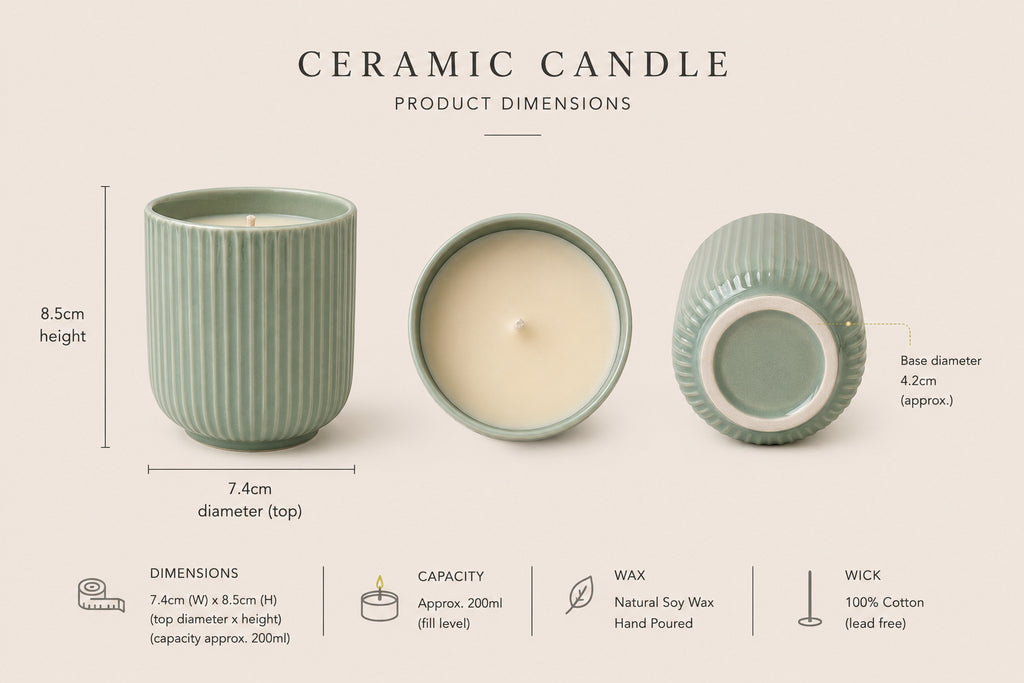 Ribbed Ceramic Candle